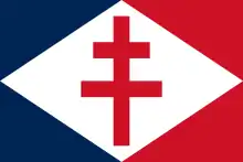 Ensign using by the French aircraft carrier Charles de Gaulle (R91)