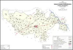 Map showing Parsandan (#041) in Nawabganj CD block