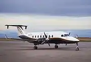 Beech 1900D on North Cariboo's ramp at Calgary International Airport