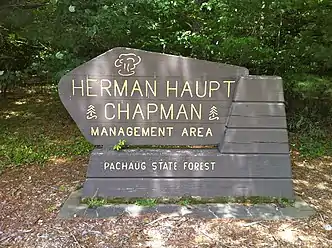 Nehantic Trail - Herman Haupt Chapman Management Area sign
