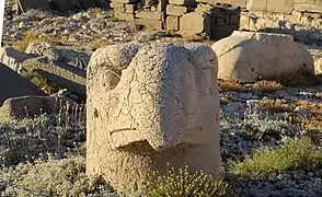 West terrace: Head of Persian Eagle