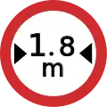 A11: No vehicles over width shown