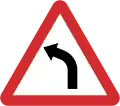 B10: Sharp bend to the left ahead