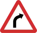 B10: Sharp bend to the right ahead