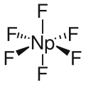 Stereo structural formula of Neptunium hexafluoride