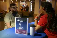 The Human Library, a walk-in interviewing project, here with "The Whitest Black Person You'll Ever Meet"