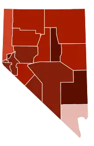 Image 55Map of counties in Nevada by racial plurality, per the 2020 census
Legend

 

Non-Hispanic White  30–40%  50–60%  60–70%  70–80%  80–90% 

 (from Nevada)