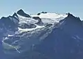 Neve Glacier and Snowfield Peak (left) seen from Ruby Mountain