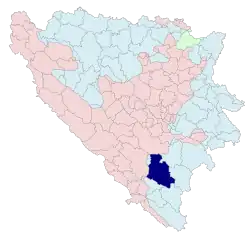 Location of Nevesinje within Republika Srpska