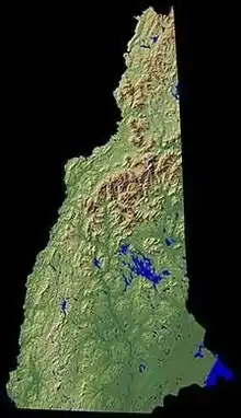 Image 31Shaded relief map of New Hampshire (from New Hampshire)