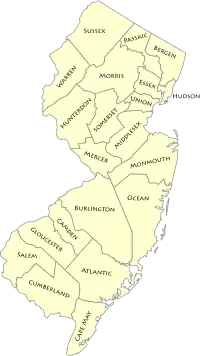 A clickable New Jersey county map