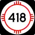 State Road 418 marker