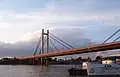 New Railway Bridge in Belgrade at dusk.