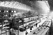 Victorian image of the interior of the LNWR station