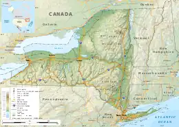 Geographic map of New York