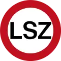 (RG-3) Limited Speed Zone (maximum speed limit of 100 km/h, reduces to 50 km/h during dangerous conditions such as bad weather) (Used until 2003) (Banned since 2009)