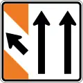 (TW-11) Lane management (lane exiting to the left)