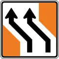 (TW-8) Lane management (two lanes shift to the left)