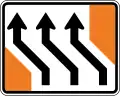 (TW-8.1) Lane management (three lanes shift to the right)