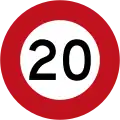 (R1-1) 20 km/h speed limit (Used until 2016)