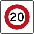 (R1-8.1) 20 km/h speed limit