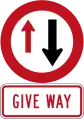 Give Way to Oncoming Vehicles (used at traffic bottleneck points)