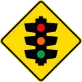 (W10-4/PW-3) Traffic lights ahead