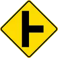 (W11-4.1/PW-11.1) Uncontrolled side road junction on right