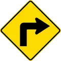 (W12-1.1/PW-16) 90 degree curve, to right