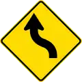 (W12-2.1/PW-20) Reverse curve less than 60 degrees, to left