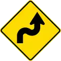 (W12-2.2/PW-21) Reverse curve greater than 60 degrees, to right