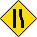 (W13-1/PW-43) Road narrows on right