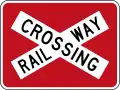 (W15-3.1/PW-14b) Railway Crossbuck (with red backing board)