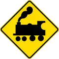 (W15-5/PW-57) Uncontrolled railway crossing ahead