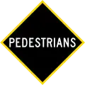 Old version of Watch for pedestrians crossing (1960-1987)