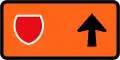 (TW-22) Detour - follow state highway shield (straight ahead, right-hand)