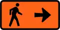 (TW-32) Pedestrians follow this sign (to the right)