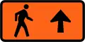 (TW-32) Pedestrians follow this sign  (straight ahead, right-hand)