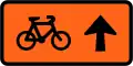 (TW-32) Cyclists follow this sign (straight ahead, right-hand)