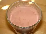 A glass of chocolate milk