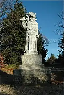 Statue of "Radegast" on a Czech Beskids