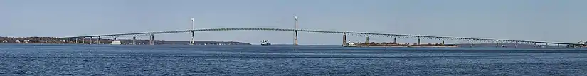 The Newport Bridge spanning the Narragansett Bay