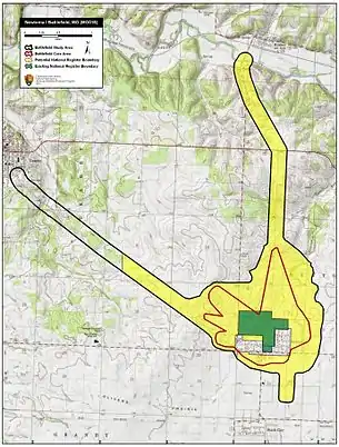 Map of the First Newtonia Battlefield