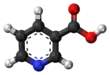 Ball and stick model of niacin