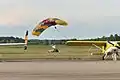 Skydivers landing