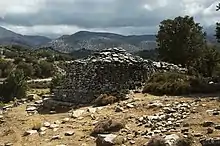 Shepherd's hut (mitato) on Nida Plateau, eastern side of Mt Ida