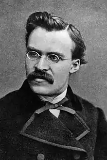 A photograph of German philosopher Friedrich Nietzsche, taken circa 1869