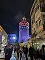 Galata Tower at night