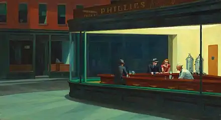 Image 40Edward Hopper, Nighthawks, 1942, an American Scene painting (from History of painting)