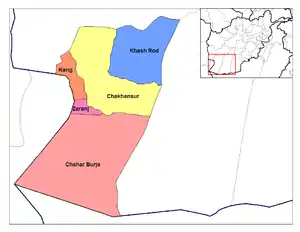 The district in the map of Nimruz Province